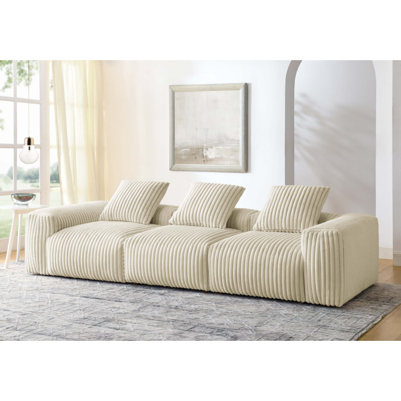 Latitude Run® Ravent Faux Fur Corduroy Sofa | Wayfair